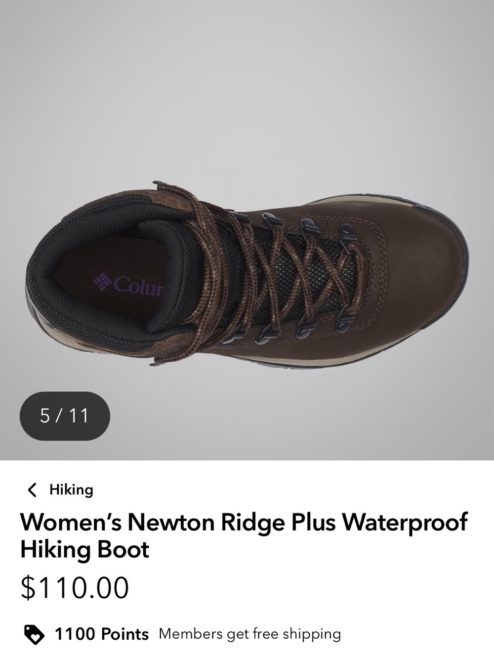 Columbia Women’s Lace-Up Hiking Boot in Brown and Black - Picture 2 of 4